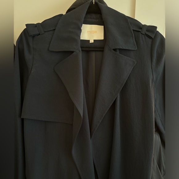 Maje Navy Trench Coat - Picture 6 of 7